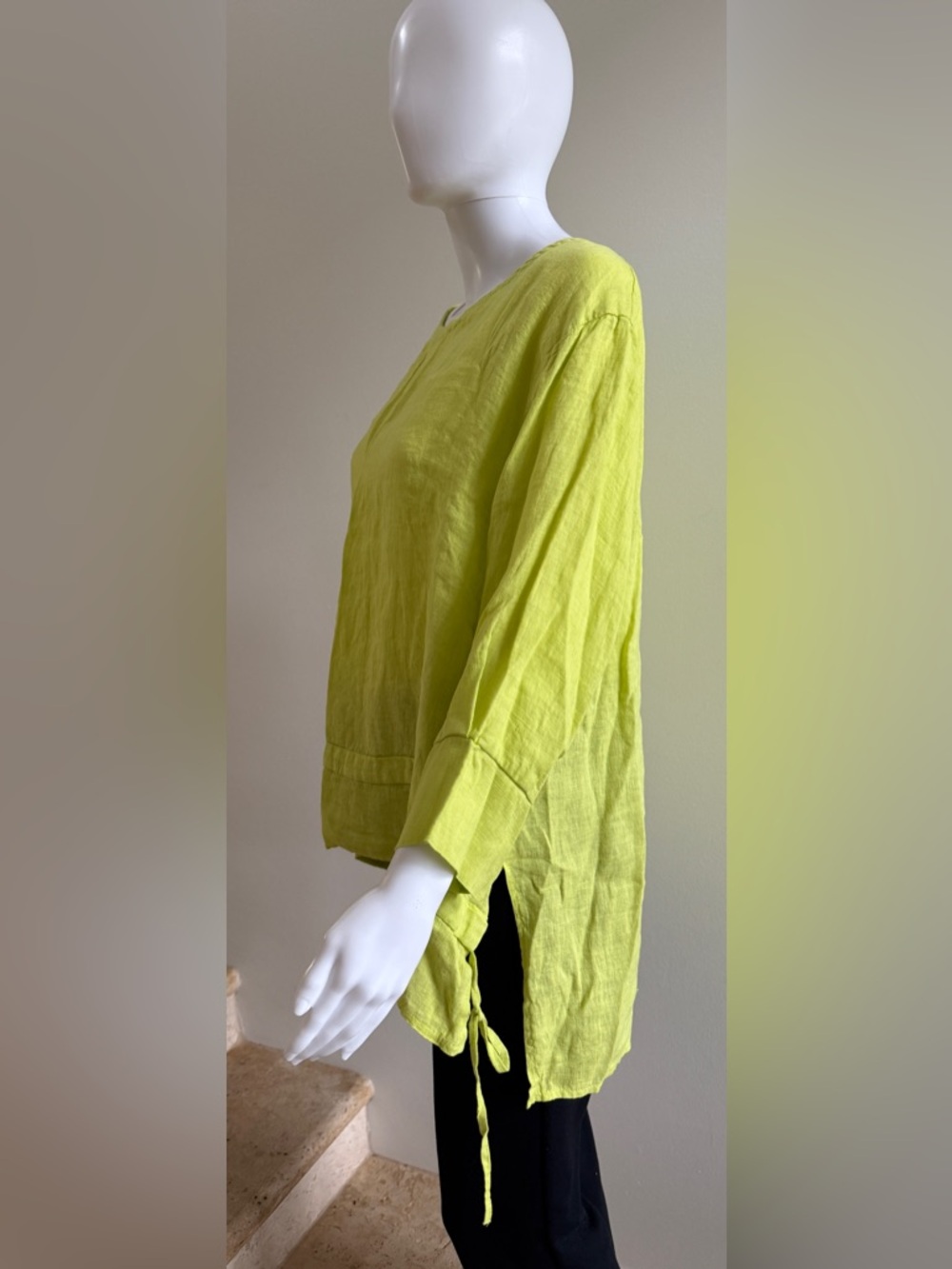 DEVITALIA Linen Ruffle Top Tunic, One Size - Picture 7 of 7